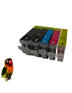 (pgi-5bk, cli-8bk/c/m/y) Pack 5 cartuchos tinta (con chip) compatibles canon 