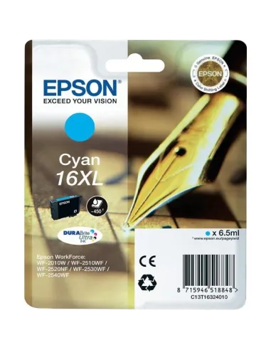 cartucho original EPSON T1632 Nº16 XL cián