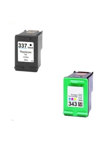  HP 337 + HP 343 pack ahorro 2 tintas compatibles