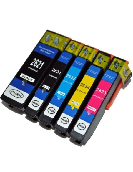 T2621/T2631-2-3-4 EPSON pack 5 tintas compatibles Epson T2621-T2631-T2632-T2633-T2634