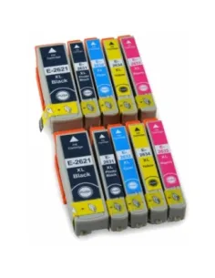 pack 10 tintas compatibles Epson T2621-T2631-T2632-T2633-T2634 compatibles con Epson T2621 T2631 T2632 T2633 T2634 26XL | para E 2