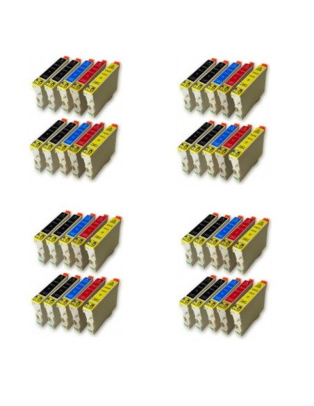 Epson T0611-T0612-T0613-T0614 pack 40 cartuchos compatibles Brother LC123   con chip