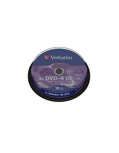 Verbatim dvd+r doble capa matt silver 8x tarrina 10