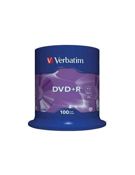 DVD+R VERBATIM MATT SILVER 16X TARRINA 100 UDS.