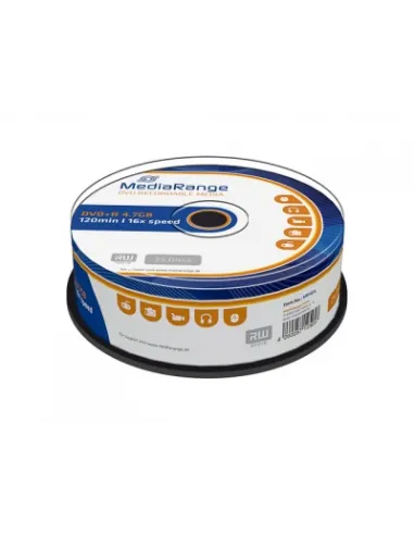 Dvd+r 4.7 gb 16x mediarange tarrina 25        