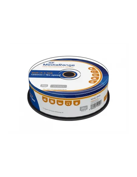 Dvd+r 4.7 gb 16x mediarange tarrina 25        