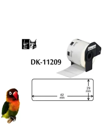 DK11209 Blanco 62mmX29mm 800psc paraBrother P-Touch QL1000 1050 1060