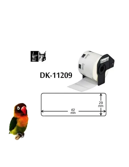 DK11209 Blanco 62mmX29mm 800psc paraBrother P-Touch QL1000 1050 1060