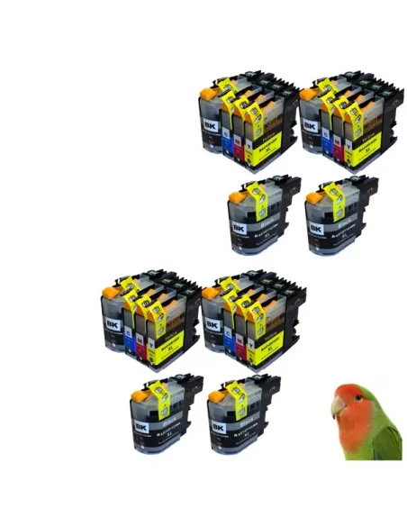 LC123 BROTHER pack 10 cartuchos compatibles Brother LC123 (4 negros + 2 por color) con chip