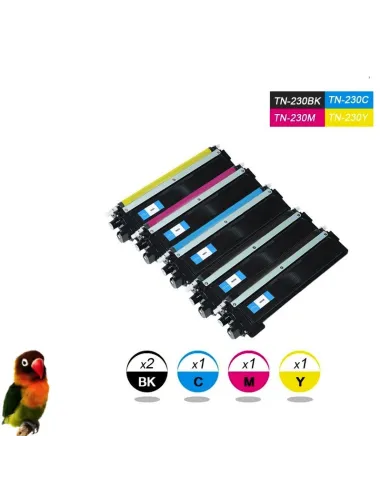 TN230 BROTHER  pack 5 tóners compatibles Brother TN230 B 