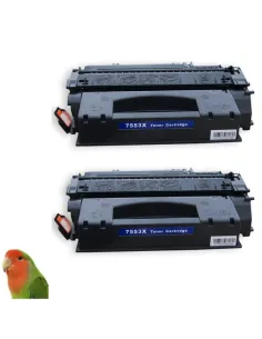 pack 2 Toner para HP Q7553X Negro Capacidad para LaserJet P2015 (7000 pag) COMPATIBLE
