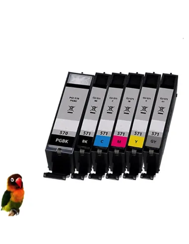 6 x Canon Pixma MG5750 MG5752 MG6850 MG6851 MG6852 MG6853 MG7750 PGI570 CLI571