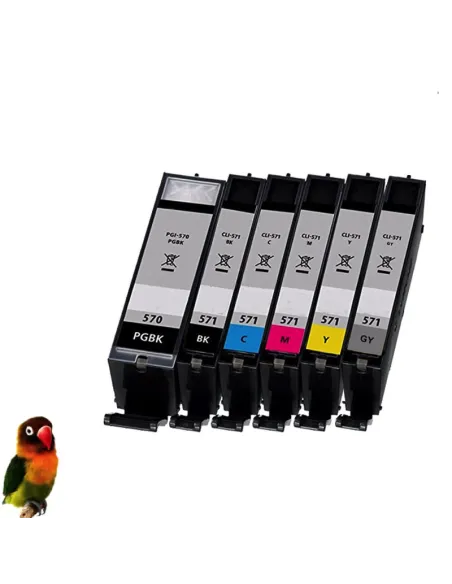 6 x Canon Pixma MG5750 MG5752 MG6850 MG6851 MG6852 MG6853 MG7750 PGI570 CLI571