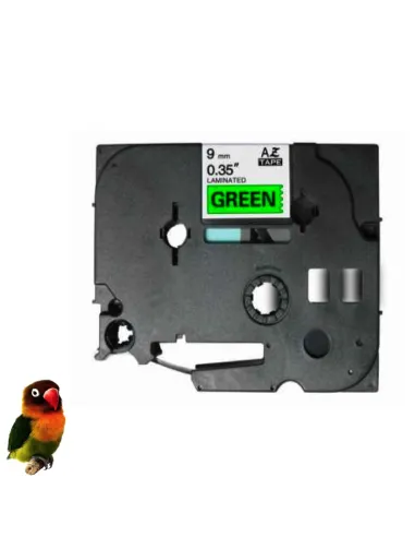 Brother TZ-721 9mm Negro/Verde Cinta Rotuladora Compatible