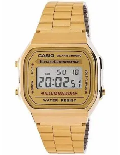 Reloj casio collection a168wg-9ef retro cronografo - luminiscente -acero inoxidable 
