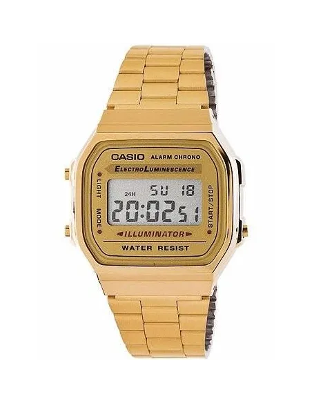 Reloj casio collection a168wg-9ef retro cronografo - luminiscente -acero inoxidable 