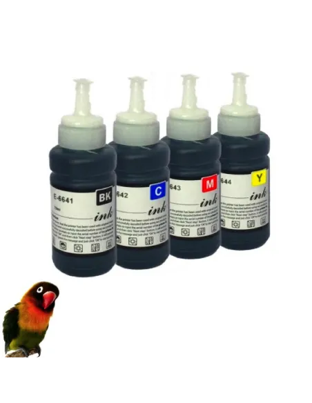 4 botellas tinta T6641 T6642 T6643 T6644 Ecotank ET-2500 2550 4500 L300