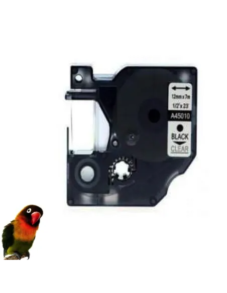 DYMO 45010 NEGRO / TRANSPARENTE CINTA ROTULADORA compatible
