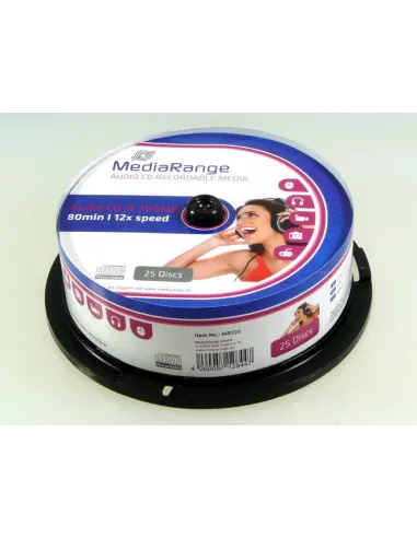 Cd-r AUDIO mediarange 80 min tarrina 25 uds