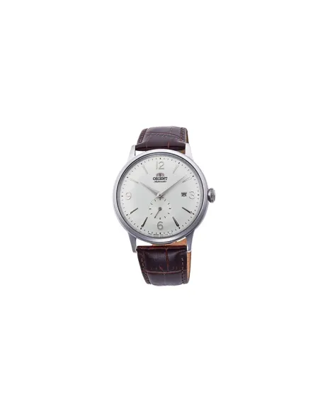 Reloj hombre automático Orient RA-AP0002S esfera plateada correa cuero marrón