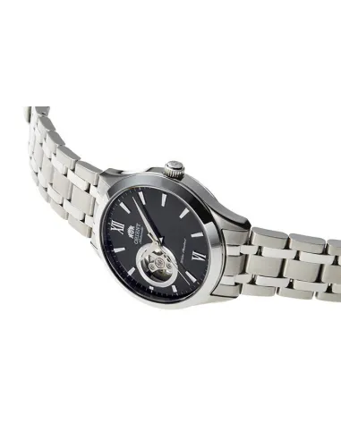 Reloj hombre automático Orient FAG03001B Skeleton correa acero dial negro