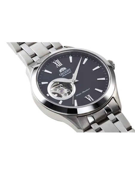 Reloj hombre automático Orient FAG03001B Skeleton correa acero dial negro