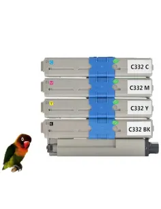 pack 4 Toner compatibles con OKI C332 MC363