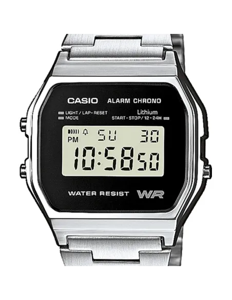 Reloj casio collection digital clásico retro A158WEA-1EF  multifuncional - acero inoxidable - wr