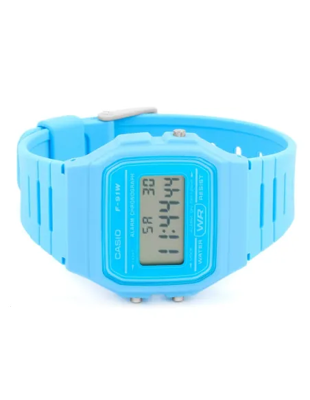RELOJ digital Casio Azul Cielo F-91WC-2A UNISEX CASIO