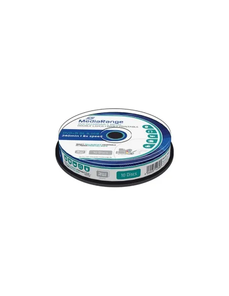 MediaRange DVD+R Double Layer 8x Inkjet Fullsurface-Printable Cake 10