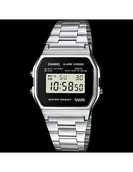 Reloj casio collection digital clásico retro A158WEA-1EF  multifuncional - acero inoxidable - wr