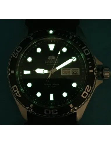 reloj de buceo hombre automático Orient Mako Ray II  FAA02008D dial azul 41.5mm correa goma 200m water resist