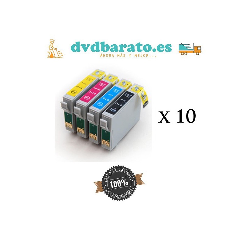 Epson T0711/2/3/4 40 tintas comp. NonOem