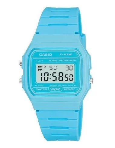 RELOJ digital Casio Azul Cielo F-91WC-2A CASIO