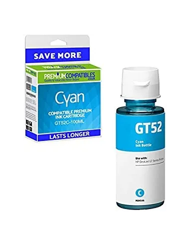 Botella de Tinta Compatible HP GT52 Cyan
