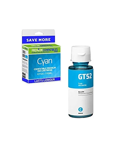 Botella de Tinta Compatible HP GT52 Cyan