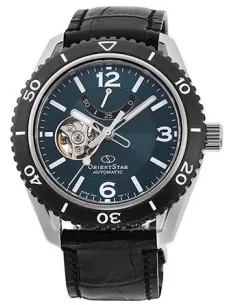 Reloj automático hombre Orient Star RE-AT0104E dial verde correa cuero cristal zafiro anti-reflejos