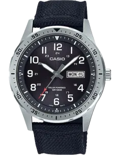 Reloj hombre deportivo Solar Casio MTPS-120L-1A correa tela dial negro 100m 2