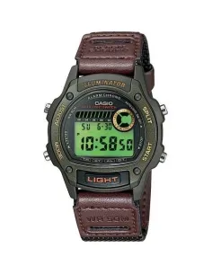 Reloj deportivo hombre Casio W94HF-3A hora doble correa cuero tela luz 2