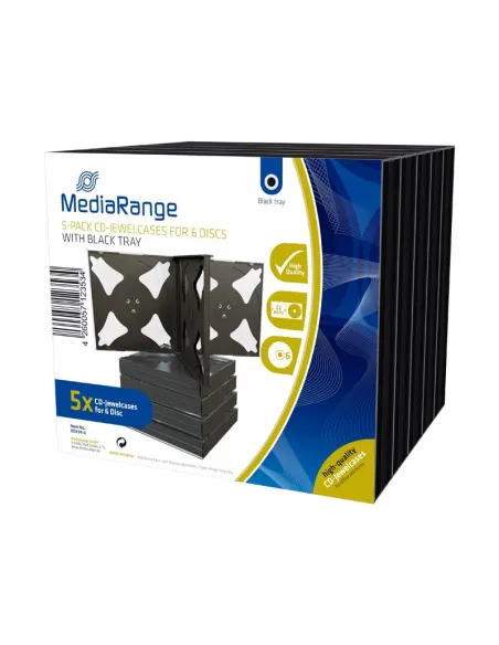 MediaRange Caja CD Jewel p/6 discos Pack 5