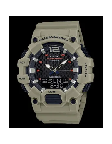 Reloj deportivo hombre Casio HDC-700-3A3 10 años batería Hora Mundial Pantalla Neón 100m WR correa goma
