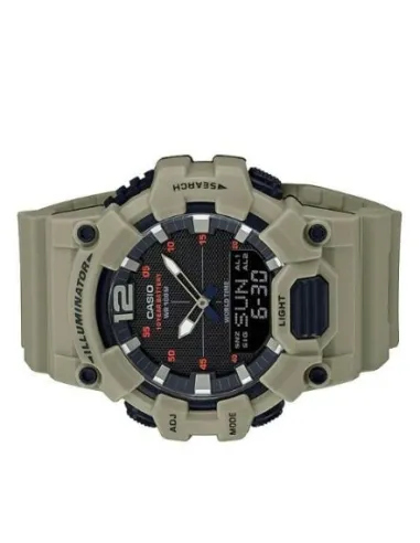 Reloj deportivo hombre Casio HDC-700-3A3 10 años batería Hora Mundial Pantalla Neón 100m WR correa goma