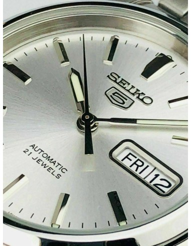 Reloj automático hombre Seiko 5 SNKK65K1 dial plata 38mm correa acero