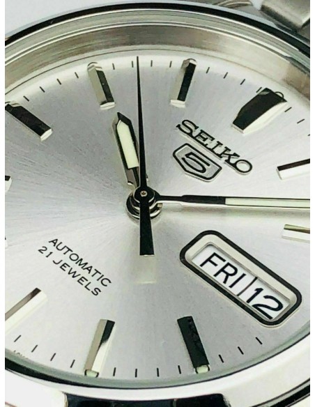 Reloj automático hombre Seiko 5 SNKK65K1 dial plata 38mm correa acero