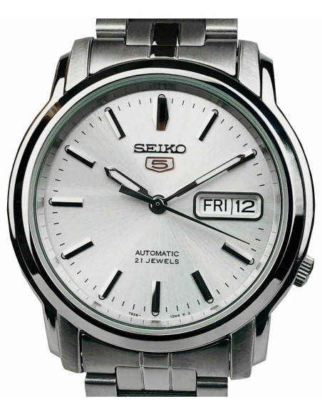 Reloj automático hombre Seiko 5 SNKK65K1 dial plata 38mm correa acero