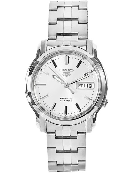 Reloj automático hombre Seiko 5 SNKK65K1 dial plata 38mm correa acero