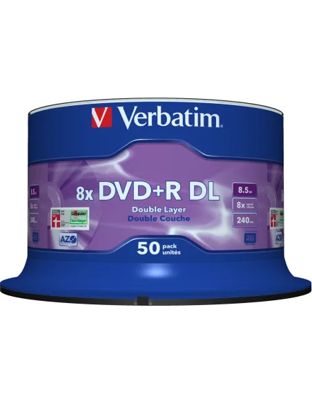 DVD+R Verbatim 8x Doble Capa Tarrina 25 uds