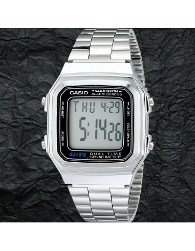 reloj Casio clásico A178WA-1 plateado