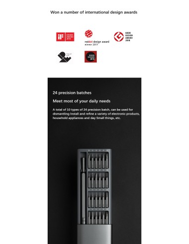 Juego de destornilladores 24 en 1 caja magnética de precisión 24 puntas imantadas intercambiables