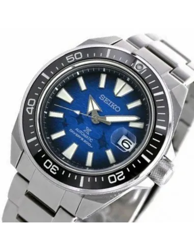 Reloj Automático hombre buceo Seiko Prospex SRPE33K1 Samurai Manta Ray Save the Ocean dial azul 43.8mm Zafiro